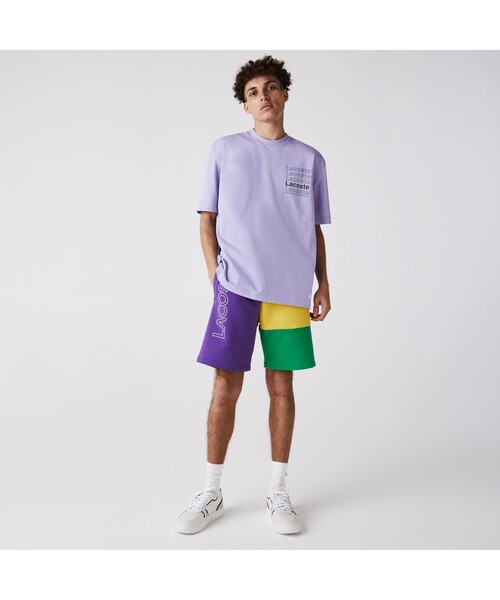LACOSTE L!VE（ラコステライブ）の「LACOSTE L!VE レタリングTシャツ（Tシャツ/カットソー・メンズ・ブラック/パープル・S/M/L/XS）」の2枚目の写真