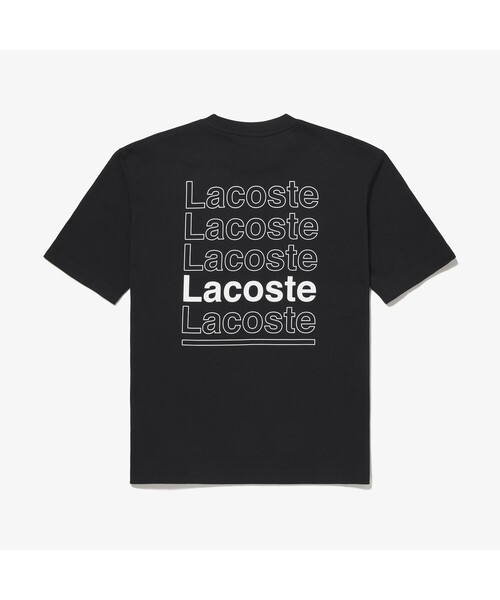 LACOSTE L!VE（ラコステライブ）の「LACOSTE L!VE レタリングTシャツ（Tシャツ/カットソー・メンズ・ブラック/パープル・S/M/L/XS）」の5枚目の写真