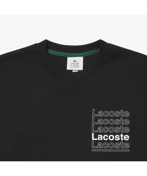 LACOSTE L!VE（ラコステライブ）の「LACOSTE L!VE レタリングTシャツ（Tシャツ/カットソー・メンズ・ブラック/パープル・S/M/L/XS）」の4枚目の写真