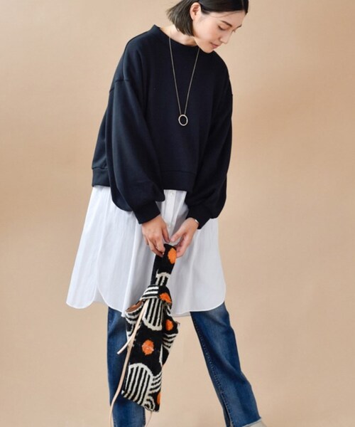 UNTITLED（アンタイトル）の「◆レイヤードロングシャツ【洗える】（シャツ/ブラウス・レディース・ナチュラル/ホワイト系/カーキ/グレー系その他・00/03/99/02/01）」の2枚目の写真