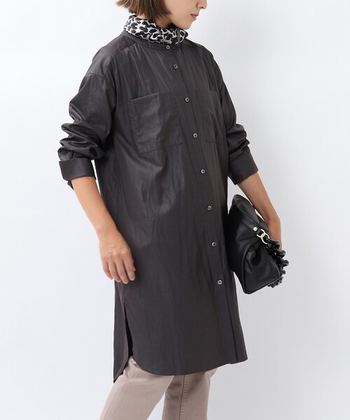 raraさま専用です。 アーツアンドサイエンス　シルク素材　タックロングシャツ raraさま専用です。 アーツアンドサイエンス シルク素材 タック