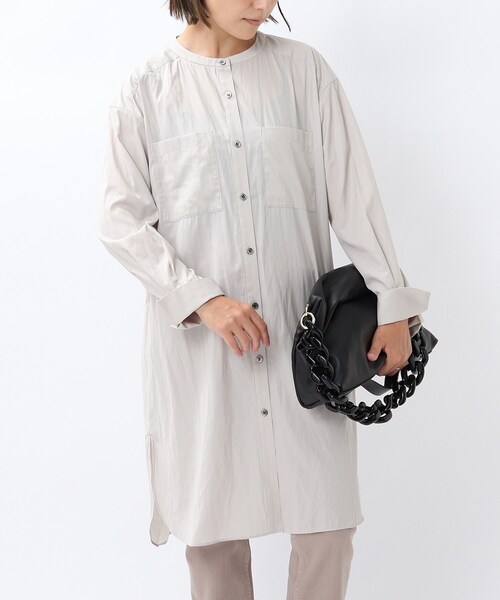 UNTITLED（アンタイトル）の「◆レイヤードロングシャツ【洗える】（シャツ/ブラウス・レディース・ナチュラル/ホワイト系/カーキ/グレー系その他・00/03/99/02/01）」の3枚目の写真