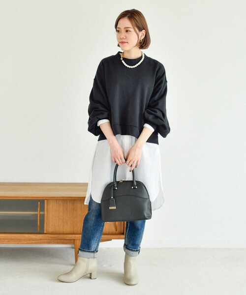 UNTITLED（アンタイトル）の「◆レイヤードロングシャツ【洗える】（シャツ/ブラウス・レディース・ナチュラル/ホワイト系/カーキ/グレー系その他・00/03/99/02/01）」の7枚目の写真