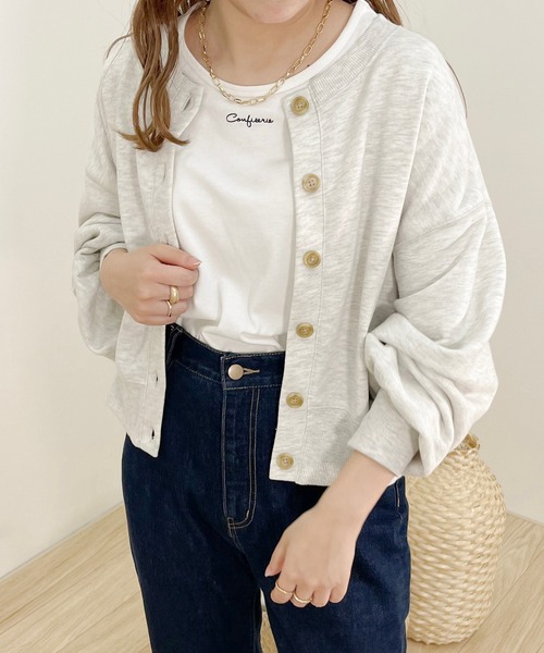 apres jour clair（アプレジュールクレア）の「【apres jour clair】スウェットカーデ【ZOZOTOWN限定アイテム】（Tシャツ/カットソー・レディース・その他/ナチュラル・X-LARGE/フリー）」の3枚目の写真