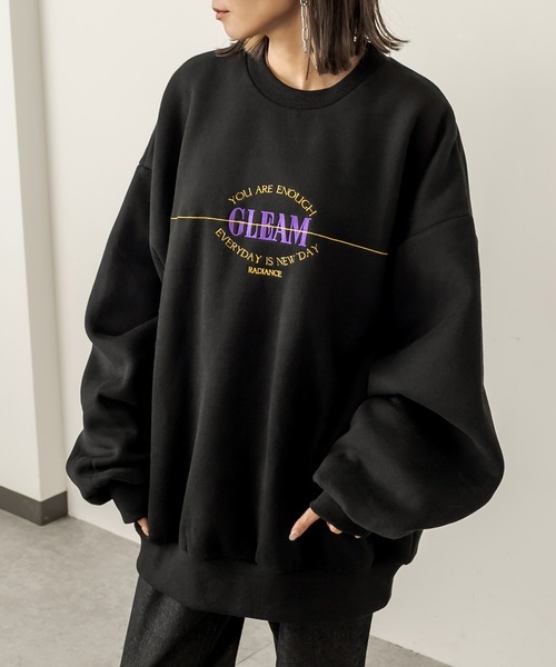 RASVOA（ラスボア）の「ヴィンテージロゴスウェット（スウェット・レディース・ブラック/オフホワイト/グリーン・FREE）」の4枚目の写真