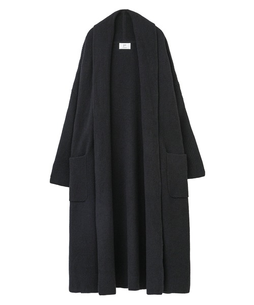 1er Arrondissement（プルミエアロンディスモン）の「ソフトラムウールフォルムカーディガン（カーディガン/ボレロ・レディース・ブラック/ブラウン・FREE）」の2枚目の写真