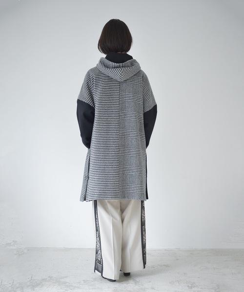 La SRIC(ラスリック)の「La SRIC / 3柄チェックフードCT(その他アウター・レディース・ライトグレー/ブラック・38)」の7枚目の写真