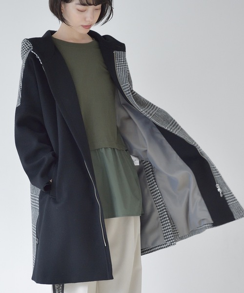 La SRIC(ラスリック)の「La SRIC / 3柄チェックフードCT(その他アウター・レディース・ライトグレー/ブラック・38)」の10枚目の写真