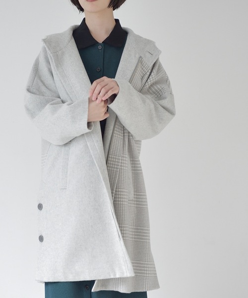 La SRIC(ラスリック)の「La SRIC / 3柄チェックフードCT(その他アウター・レディース・ライトグレー/ブラック・38)」の18枚目の写真