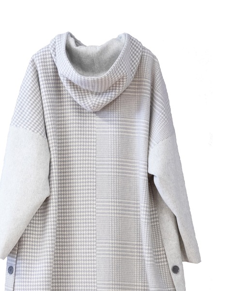 La SRIC(ラスリック)の「La SRIC / 3柄チェックフードCT(その他アウター・レディース・ライトグレー/ブラック・38)」の6枚目の写真