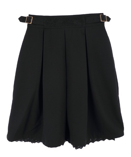 黒いキュロット ベルト付き サイドポケット 黒いキュロット ベルト付き サイドポケット 黒いキュロット ベルト付き