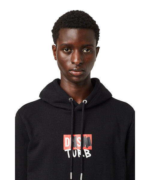 DIESEL(ディーゼル)の「メンズ パーカー ボックスロゴ レギュラーフィット サステナブル(パーカー・メンズ・杢グレー/ブラック/ホワイト・XXX-LARGE/MEDIUM/LARGE/X-LARGE/SMALL/X-SMALL/XX-LARGE)」の20枚目の写真