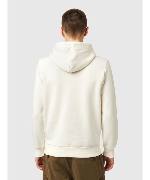 DIESEL(ディーゼル)の「メンズ パーカー ボックスロゴ レギュラーフィット サステナブル(パーカー・メンズ・杢グレー/ブラック/ホワイト・XXX-LARGE/MEDIUM/LARGE/X-LARGE/SMALL/X-SMALL/XX-LARGE)」の9枚目の写真