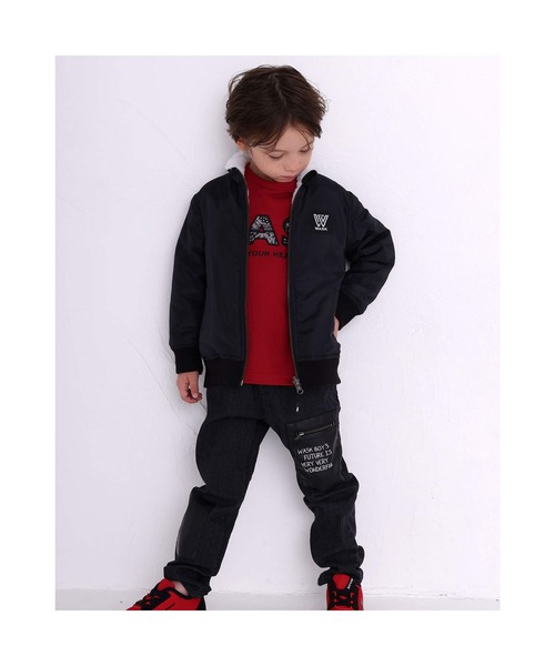 WASK（ワスク）の「WASK/無地 + ボア リバーシブルジャケット (100~160cm)（ダウンジャケット/コート・キッズ・ブラック/ブルー・100/150/130/160/110/120/140）」の7枚目の写真