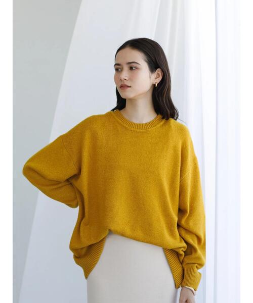 koe（コエ）の「天竺編みクルーネックニット*（ニット/セーター・レディース・ブラック/カーキ/マスタード/グリーン/ライトベージュ/ブラウン・M/L/S）」の10枚目の写真