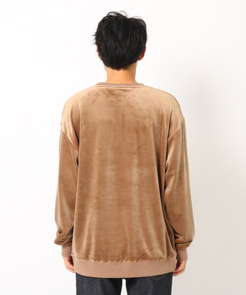 BASECONTROL（ベースコントロール）の「◆ファーベロア ビッグシルエット クルースウェット（スウェット・メンズ・ブラック/ダークグレー/ベージュ/グリーン/アイボリー・03/02/04）」の11枚目の写真