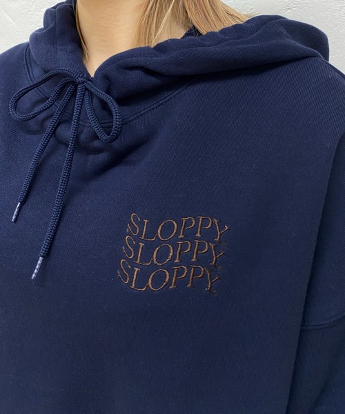WHO'S WHO gallery(フーズフーギャラリー)の「【SLOPPY/スロッピー】ラインリブパーカ(パーカー・レディース・サックスブルー/ピンク/ブラック/トップグレー/ネイビー・FREE)」の18枚目の写真