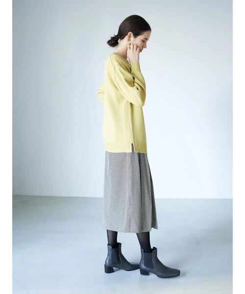 YECCA VECCA（イェッカヴェッカ）の「・アシメレイヤーニット＊（ニット/セーター・レディース・グリーン/グレイッシュベージュ/ブラウン/イエロー・FREE）」の21枚目の写真