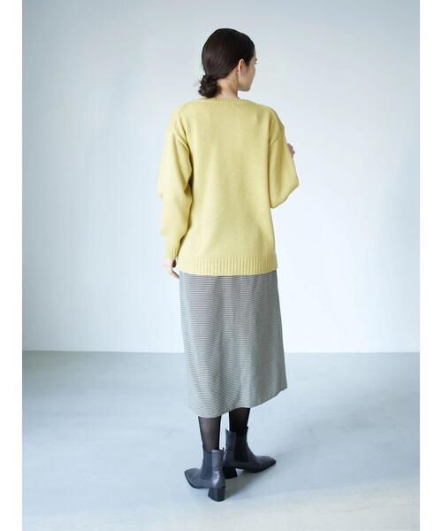 YECCA VECCA（イェッカヴェッカ）の「・アシメレイヤーニット＊（ニット/セーター・レディース・グリーン/グレイッシュベージュ/ブラウン/イエロー・FREE）」の20枚目の写真