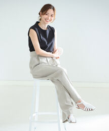 ATON エイトン LINEN OXFORD ストレートパンツ 麻 リネン ATON（エイトン）の「ATON / リネン オックスフォード タック