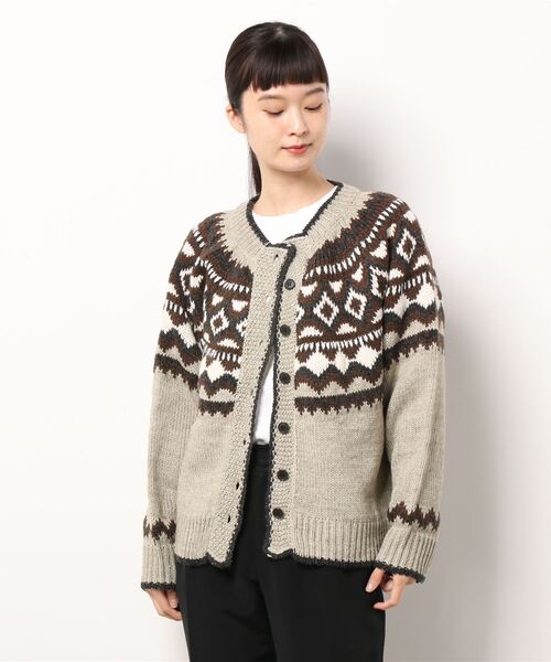 Samansa Mos2（サマンサ モスモス）の「ジャカードカーディガン（カーディガン/ボレロ・レディース・ブラック/ベージュ/グレー・ﾌﾘ-）」の6枚目の写真