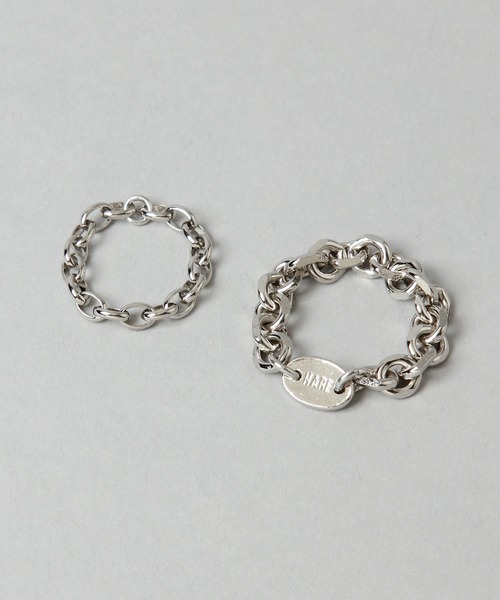 HARE(ハレ)の「2ピースチェーンリング(HARE)(リング・メンズ・シルバー/シルバー系その他/シルバー系その他2・FREE)」の1枚目の写真