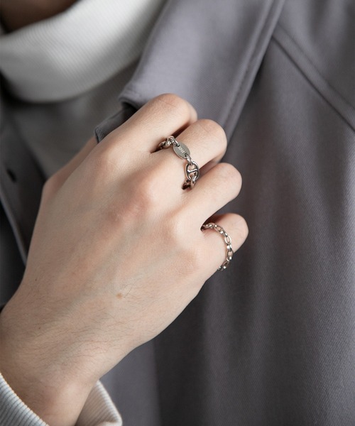 HARE(ハレ)の「2ピースチェーンリング(HARE)(リング・メンズ・シルバー/シルバー系その他/シルバー系その他2・FREE)」の6枚目の写真