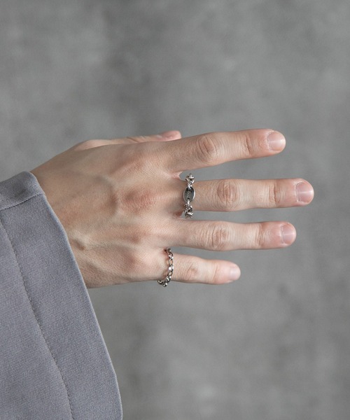 HARE(ハレ)の「2ピースチェーンリング(HARE)(リング・メンズ・シルバー/シルバー系その他/シルバー系その他2・FREE)」の7枚目の写真