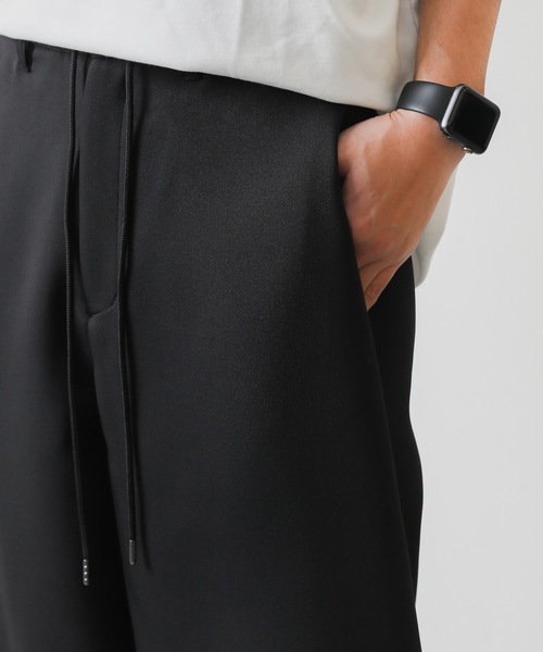 ATTACHMENT（アタッチメント）の「PEトリプルクロス サイドプリーツ ワイドテーパードパンツ / PE TRIPLE CLOTH  SIDE PLEATED WIDE TAPERED PANTS（スラックス・メンズ・ブラック/オフホワイト・1/2/3）」の18枚目の写真