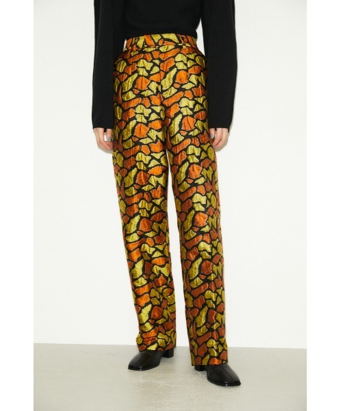THROW by SLY（スローバイスライ）の「THROW GIRAFFE JACQARD TAPERED PT ジラフ ジャガード テーパード パンツ（スラックス・レディース・イエロー系その他/グリーン系その他2・1/0）」の11枚目の写真