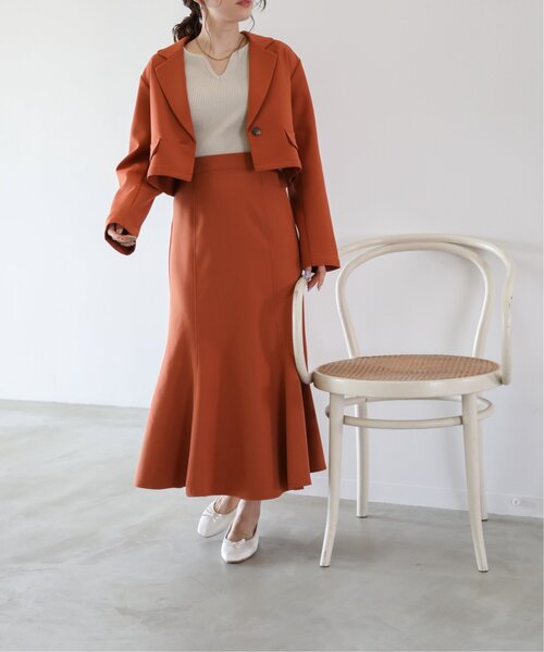 RAY CASSIN（レイカズン）の「ダブルクロスマーメイドスカート セットアップ可（スカート・レディース・ライトカーキ/キナリ/オレンジ/ブラック系・FREE）」の10枚目の写真