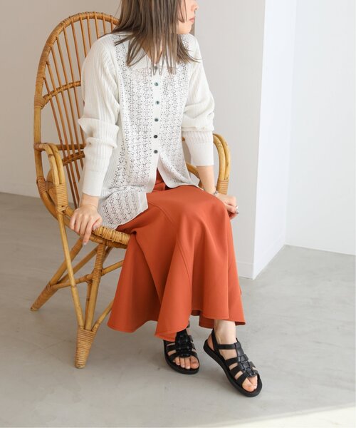 RAY CASSIN（レイカズン）の「ダブルクロスマーメイドスカート セットアップ可（スカート・レディース・ライトカーキ/キナリ/オレンジ/ブラック系・FREE）」の8枚目の写真