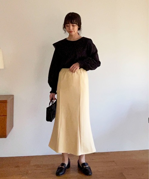 EPIMI E'PIMMY（エピミエピミー）の「〈Set upにも〉マーメイドラインスウェットスカート（スカート・レディース・ブラック/オートミール/杢グレー/クリーム・MEDIUM）」の10枚目の写真