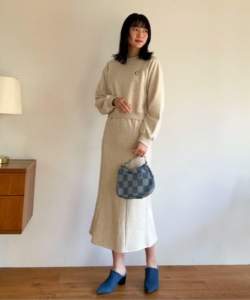 EPIMI E'PIMMY（エピミエピミー）の「〈Set upにも〉マーメイドラインスウェットスカート（スカート・レディース・ブラック/オートミール/杢グレー/クリーム・MEDIUM）」の14枚目の写真