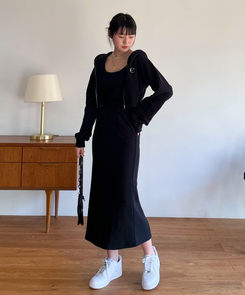 EPIMI E'PIMMY（エピミエピミー）の「〈Set upにも〉マーメイドラインスウェットスカート（スカート・レディース・ブラック/オートミール/杢グレー/クリーム・MEDIUM）」の17枚目の写真