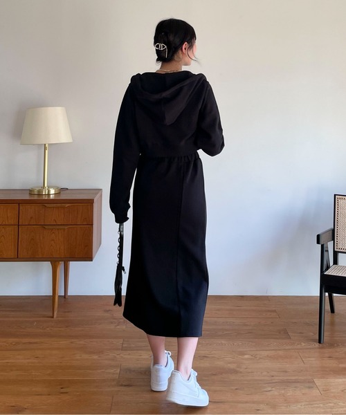 EPIMI E'PIMMY（エピミエピミー）の「〈Set upにも〉マーメイドラインスウェットスカート（スカート・レディース・ブラック/オートミール/杢グレー/クリーム・MEDIUM）」の18枚目の写真