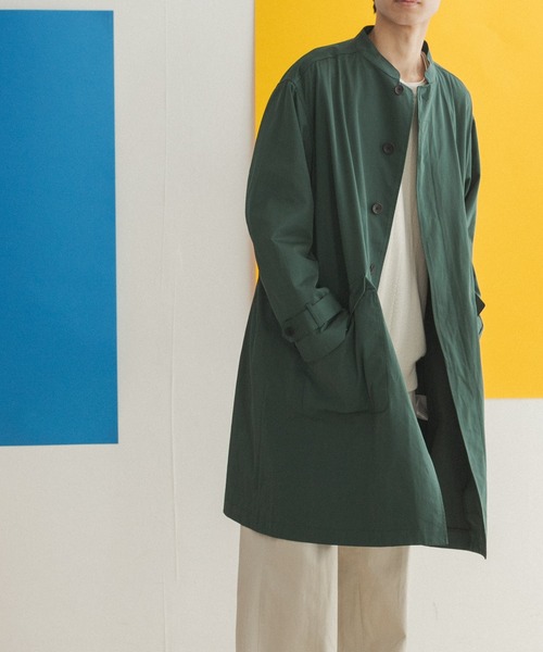 FORK&SPOON（フォークアンドスプーン）の「FORK&SPOON　スタンドカラーダブルポケットコート（ステンカラーコート・メンズ・グリーン/ベージュ・4/5）」の10枚目の写真