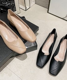 カシュクールスクエアトゥパンプス