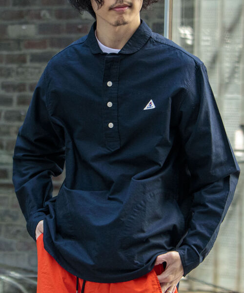 GEVACO(ゲバコ)の「【GEVACO/ゲバコ】丸えりOX ロングスリーブシャツ(シャツ/ブラウス・メンズ・ネイビー/オフホワイト/ブルー系その他3・SMALL/MEDIUM/LARGE)」の1枚目の写真