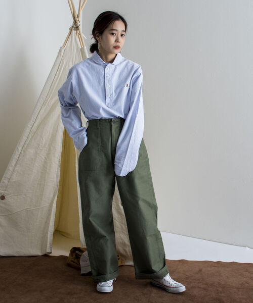 GEVACO(ゲバコ)の「【GEVACO/ゲバコ】丸えりOX ロングスリーブシャツ(シャツ/ブラウス・メンズ・ネイビー/オフホワイト/ブルー系その他3・SMALL/MEDIUM/LARGE)」の11枚目の写真