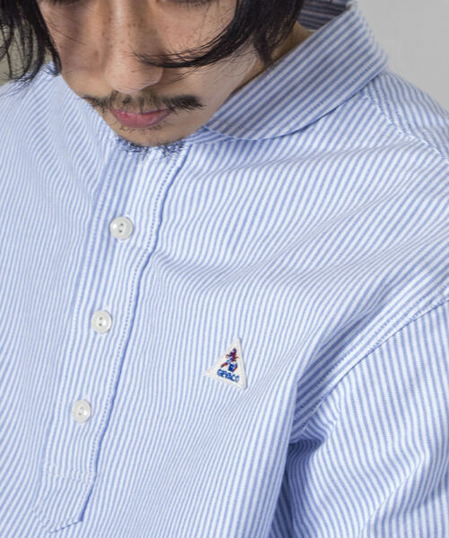GEVACO(ゲバコ)の「【GEVACO/ゲバコ】丸えりOX ロングスリーブシャツ(シャツ/ブラウス・メンズ・ネイビー/オフホワイト/ブルー系その他3・SMALL/MEDIUM/LARGE)」の5枚目の写真
