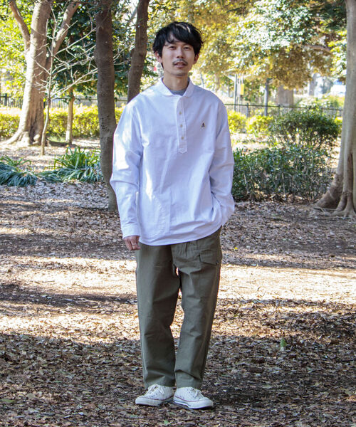 GEVACO(ゲバコ)の「【GEVACO/ゲバコ】丸えりOX ロングスリーブシャツ(シャツ/ブラウス・メンズ・ネイビー/オフホワイト/ブルー系その他3・SMALL/MEDIUM/LARGE)」の9枚目の写真