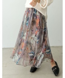 Re:EDIT | シアープリントギャザーフレアスカート(スカート)