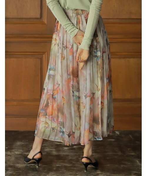 Re:EDIT（リエディ）の「[2023S/S COLLECTION][低身長サイズ有]シアープリントギャザーフレアスカート（スカート・レディース・B/A/D/C/E/F・LARGE/MEDIUM/SHORT）」の10枚目の写真
