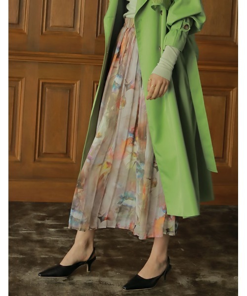 Re:EDIT（リエディ）の「[2023S/S COLLECTION][低身長サイズ有]シアープリントギャザーフレアスカート（スカート・レディース・B/A/D/C/E/F・LARGE/MEDIUM/SHORT）」の12枚目の写真