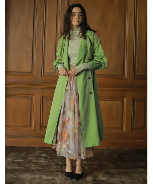 Re:EDIT（リエディ）の「[2023S/S COLLECTION][低身長サイズ有]シアープリントギャザーフレアスカート（スカート・レディース・B/A/D/C/E/F・LARGE/MEDIUM/SHORT）」の14枚目の写真