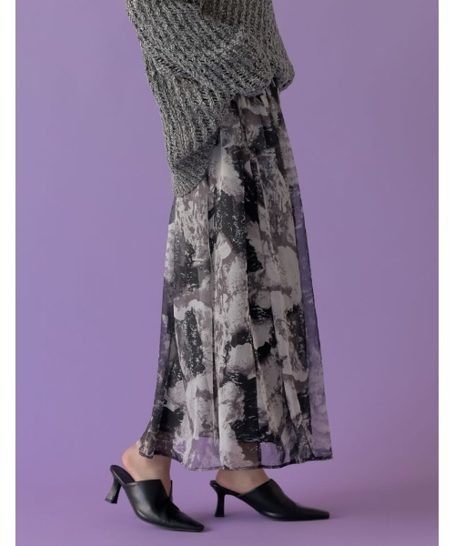 Re:EDIT（リエディ）の「[2023S/S COLLECTION][低身長サイズ有]シアープリントギャザーフレアスカート（スカート・レディース・B/A/D/C/E/F・LARGE/MEDIUM/SHORT）」の15枚目の写真