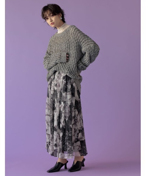 Re:EDIT（リエディ）の「[2023S/S COLLECTION][低身長サイズ有]シアープリントギャザーフレアスカート（スカート・レディース・B/A/D/C/E/F・LARGE/MEDIUM/SHORT）」の17枚目の写真