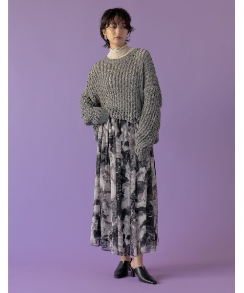 Re:EDIT（リエディ）の「[2023S/S COLLECTION][低身長サイズ有]シアープリントギャザーフレアスカート（スカート・レディース・B/A/D/C/E/F・LARGE/MEDIUM/SHORT）」の16枚目の写真