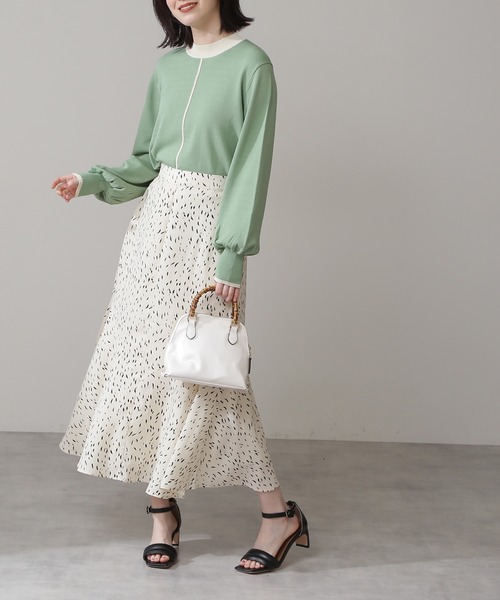 N.（N. Natural Beauty Basic）（エヌエヌナチュラルビューティーベーシック）の「◆デザインドットペプラムスカート（スカート・レディース・ホワイト系その他/ブラック系その他・MEDIUM）」の2枚目の写真